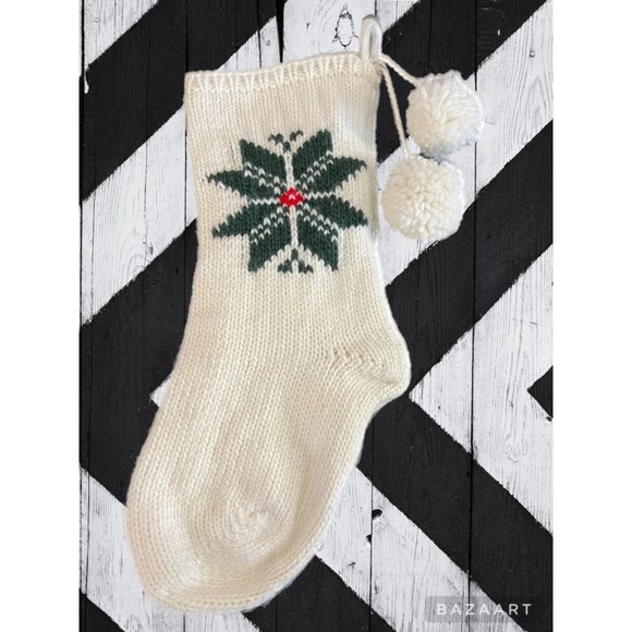 Harth & Hand With Magnolia Knit Snowflake Christmas Stocking - Picture 1 of 4